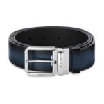 CINTO MONTBLANC COURO AZUL 35MM FIVELA PLATINUM