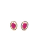 BRINCO PAIXAO RUBI OVAL E DIAMANTES - OA